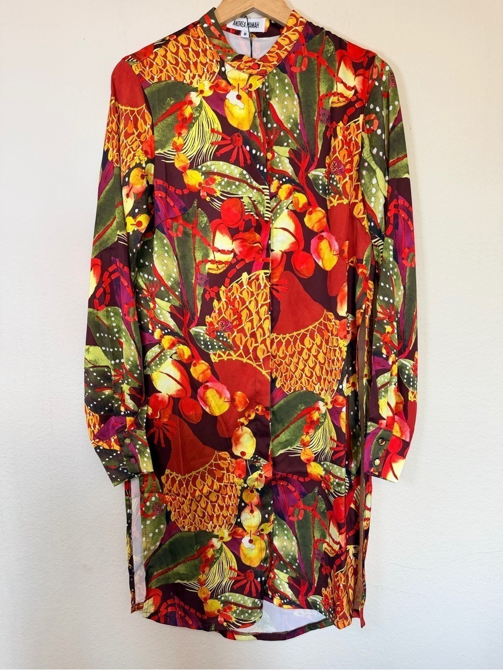 NWT Andrea Iyamah Uchi Tunic Kola Print Long Sleeve Top M - Picture 4 of 9